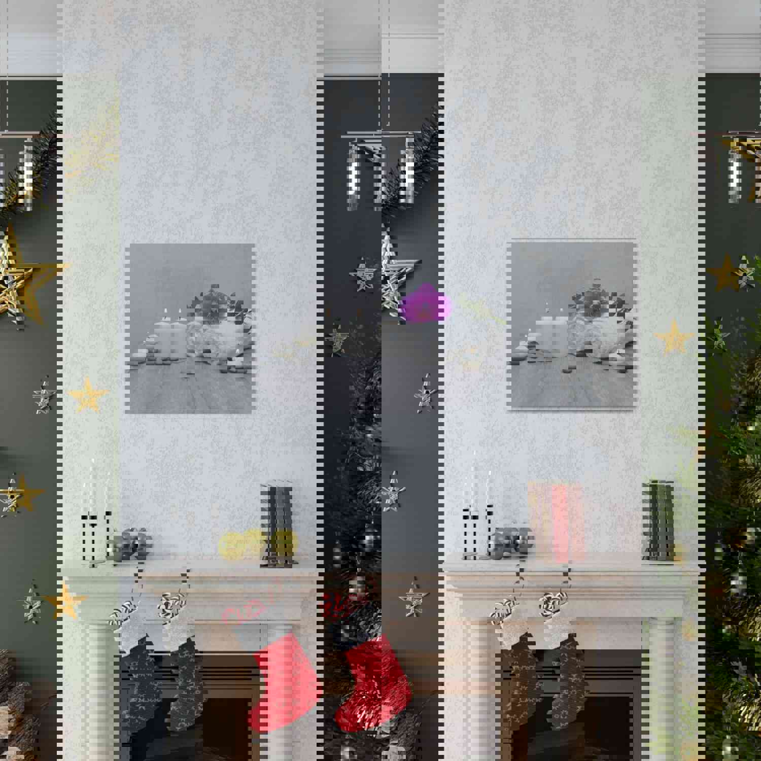 Green Leaves Forest Floral Nature Photography Canvas Wall Art Towel for Home Decor