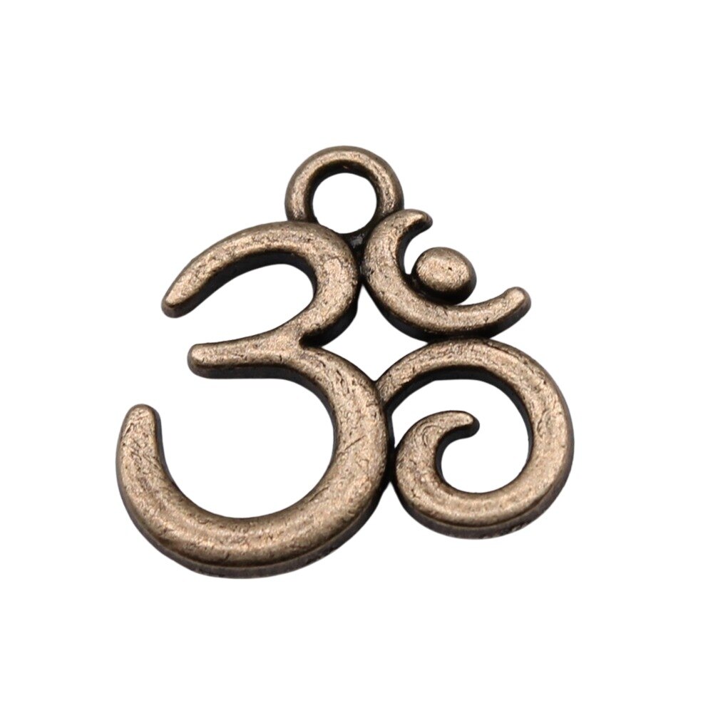20pcs Antique Bronze Om Symbol Charms for DIY Jewelry Making
