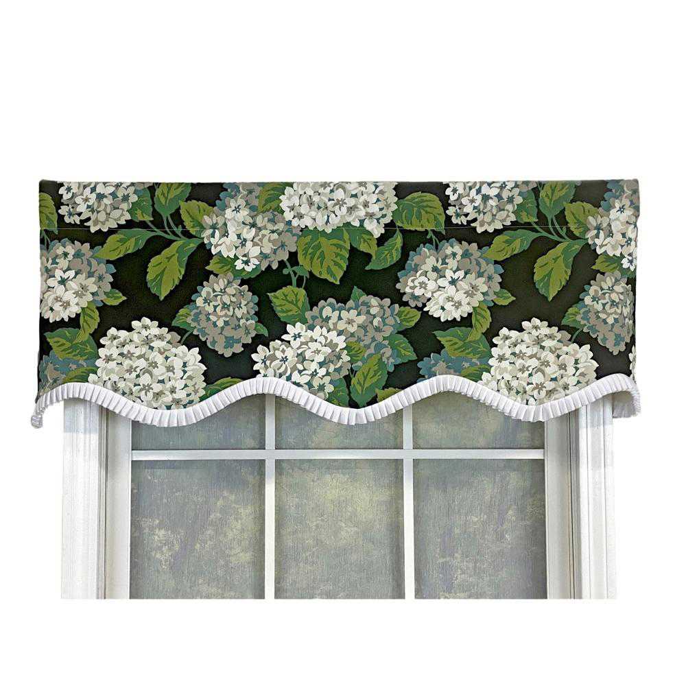 Hydrangea Ruffled Provance Valance 3in Rod Pocket 50in x 17in by RLF Home