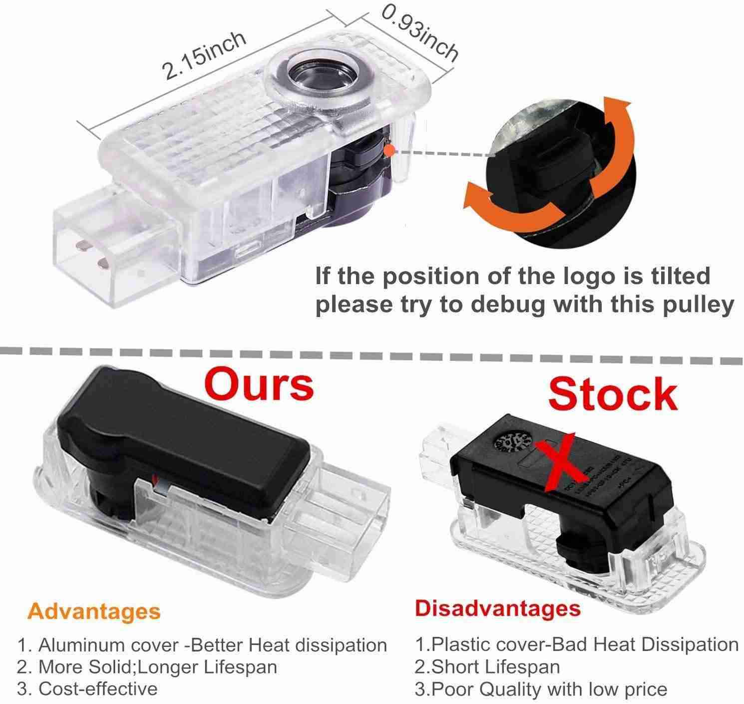 Audi Car Door Logo LED Projector Lights - 4 PCS Set for Audi A1 A3 A4 A5 A6 A7 A8 Q3 Q7 R8 TT