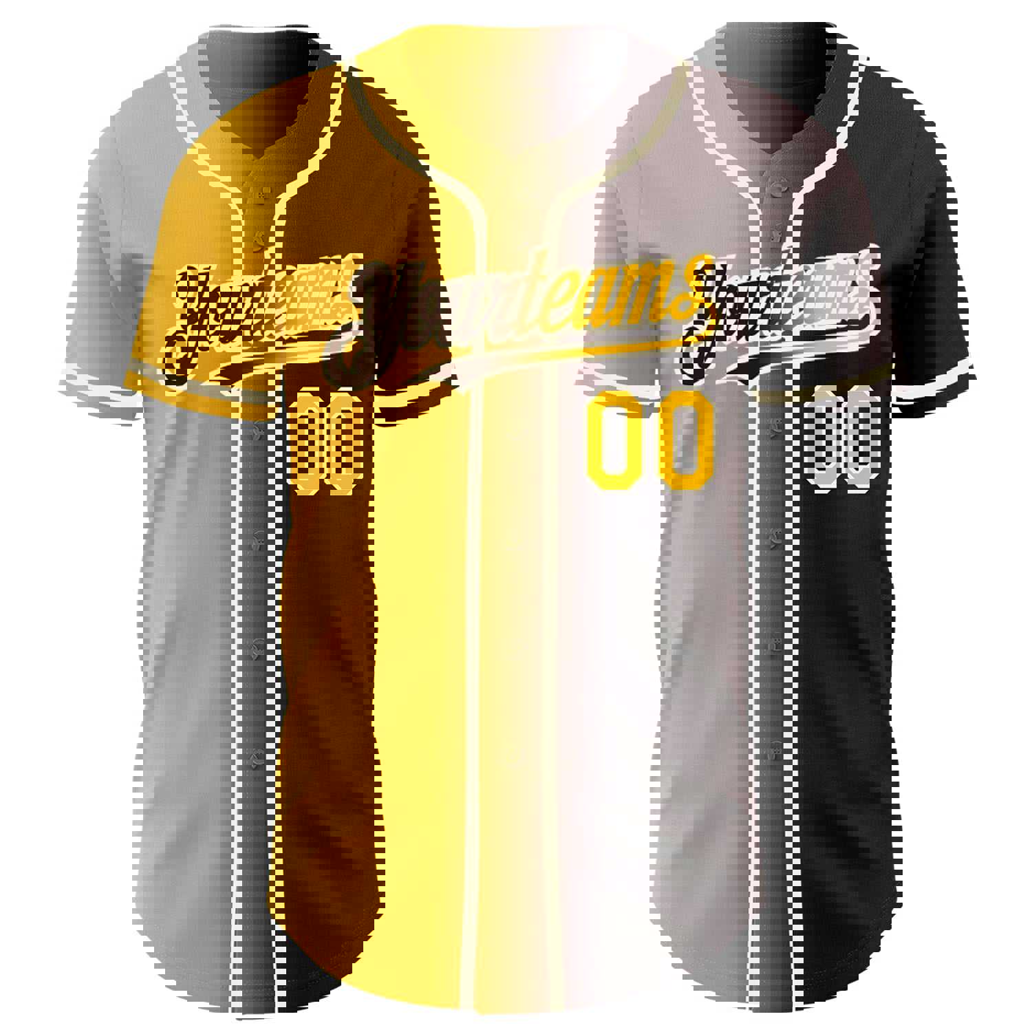 Custom Brown Gold-Cream Authentic Gradient Fashion Baseball Jersey