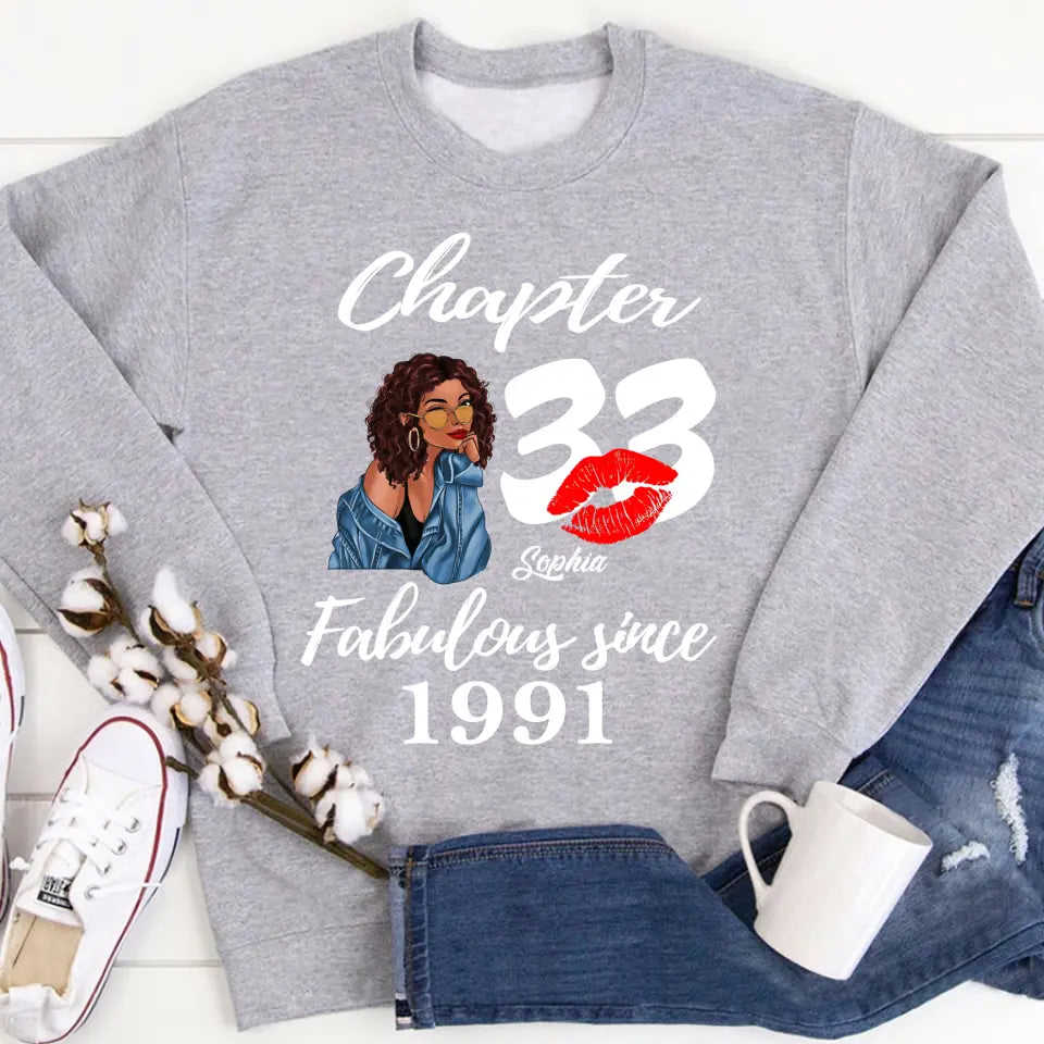 Personalised 33rd Birthday Shirt for Her - 33 And Fabulous Gift Idea