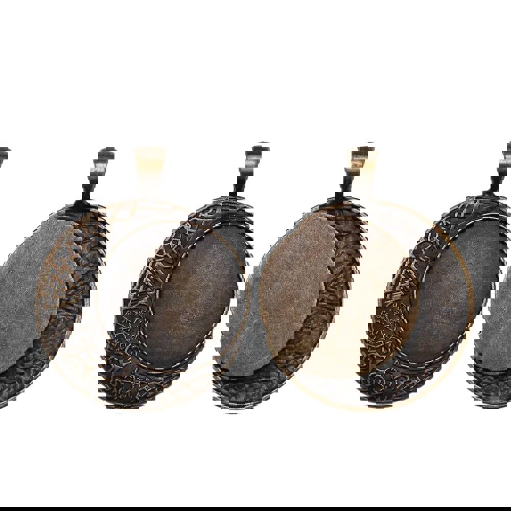 5pcs Viking Symbol Round Cameo Cabochon Pendant Base for DIY Jewelry Making