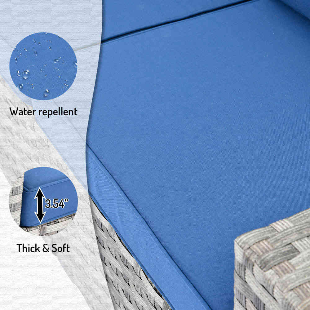 Ovios 13 Pieces Outdoor Furniture Set with Broad Handrails and Fire Pit Table