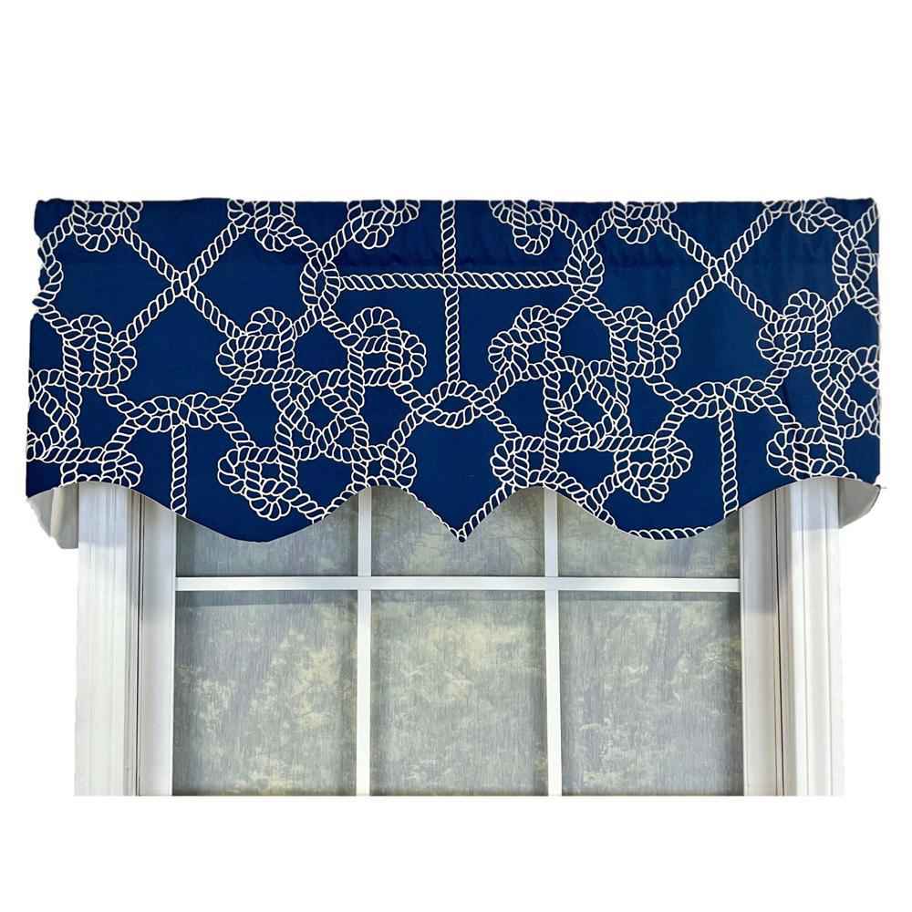 Ralph Lauren Ruffled Provance 3 Rod Pocket Valance 50 x 17 Blue by RLF Home