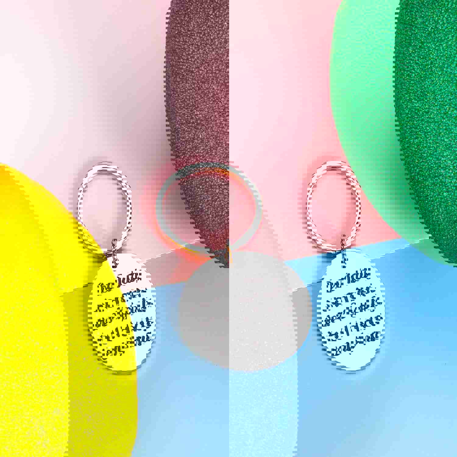 Personalized Fathers Day Keychain Gift for Dad from Daughter Son Kids