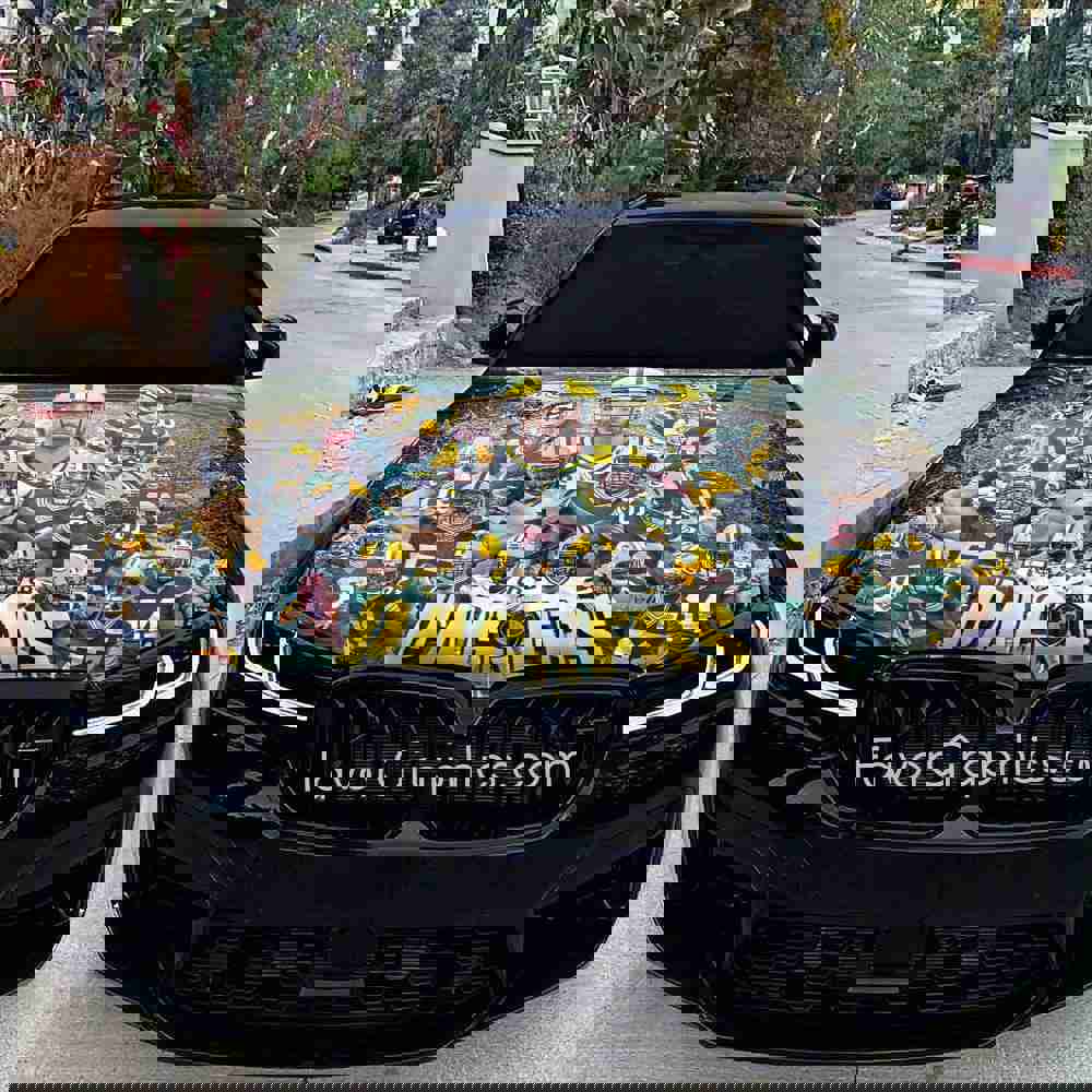 Green Bay Packers Itasha Car Vinyl Hood Wrap Decal Sticker
