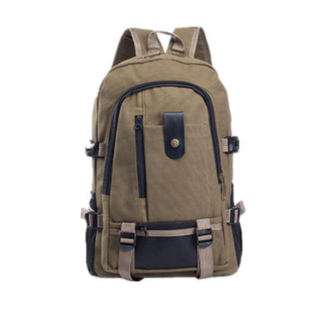 Large Capacity Canvas Gym Backpack for Outdoor Sports and Fitness