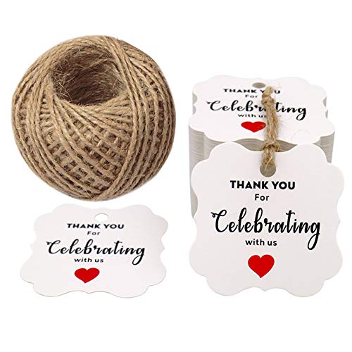Original Design 100PCS Paper Gift Tags with Red Hearts for Celebrations