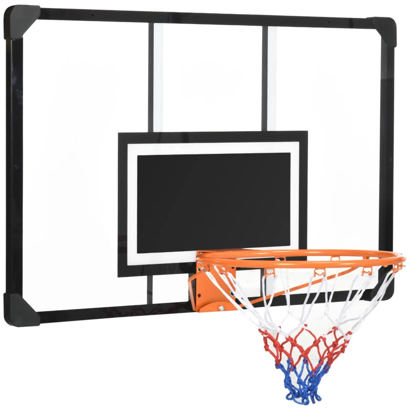 Soozier Wall Mounted Basketball Hoop with Shatterproof Backboard and All-Weather Net