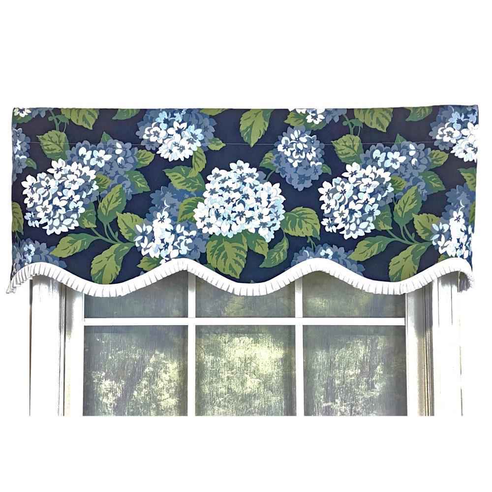 Hydrangea Ruffled Provance Valance 3in Rod Pocket 50in x 17in by RLF Home