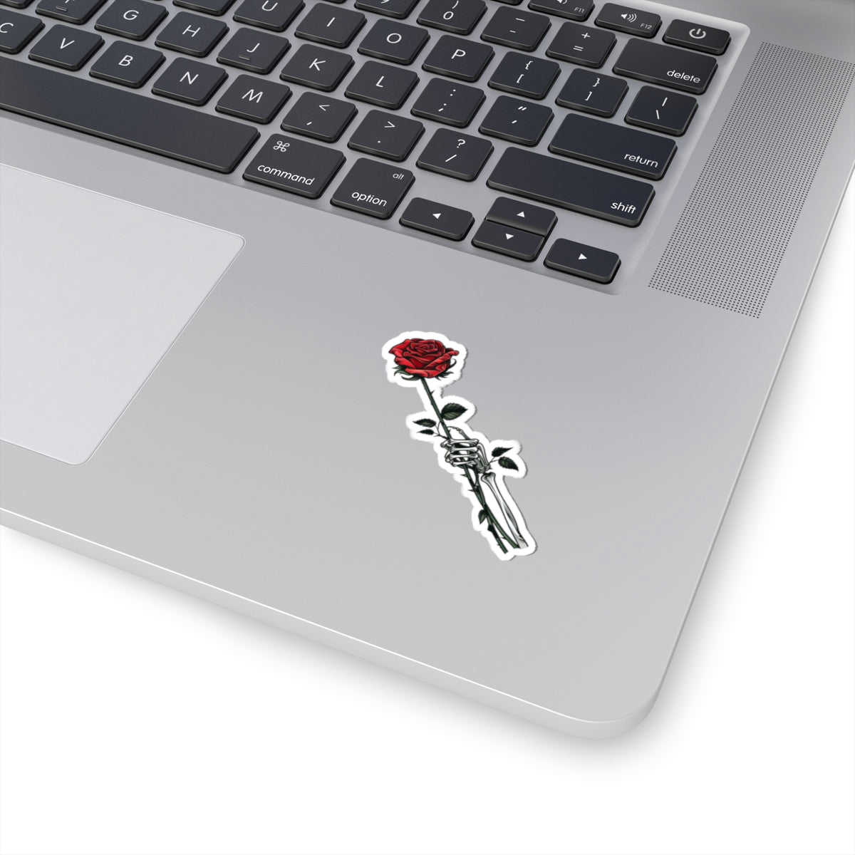 Skeleton Hand Red Rose Sticker - Skull Flower Tattoo Decal for Phone, Laptop, and More
