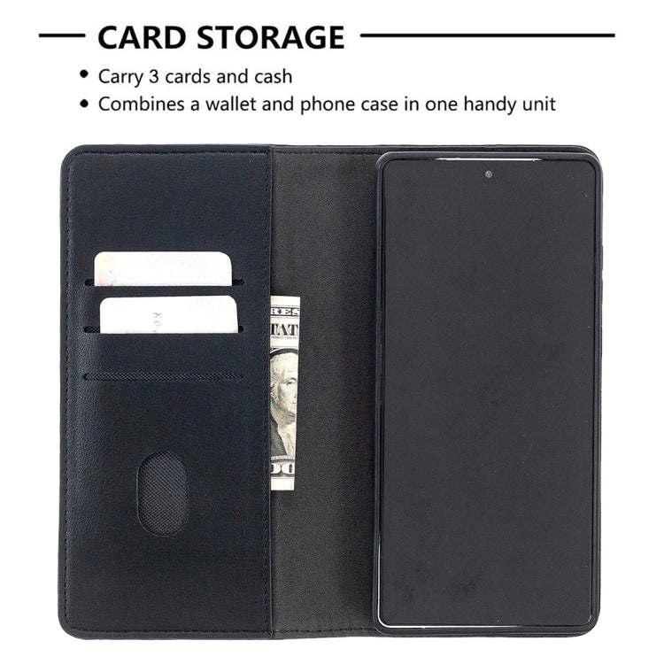 For Samsung Galaxy Note20 2 in 1 Detachable Magnetic Horizontal Flip Genuine Leather Case with Holder & Card Slots & Wallet (Black)