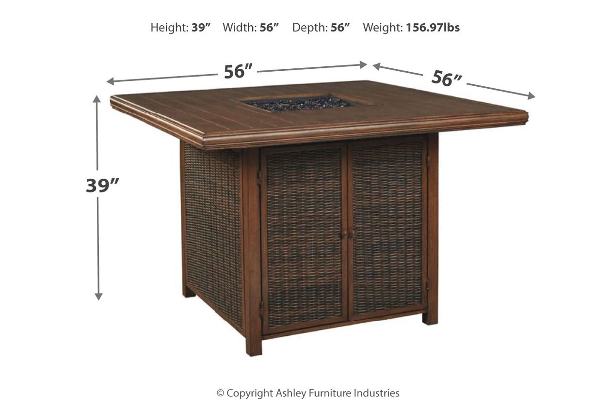 Paradise Trail Outdoor Bar Table with Fire Pit