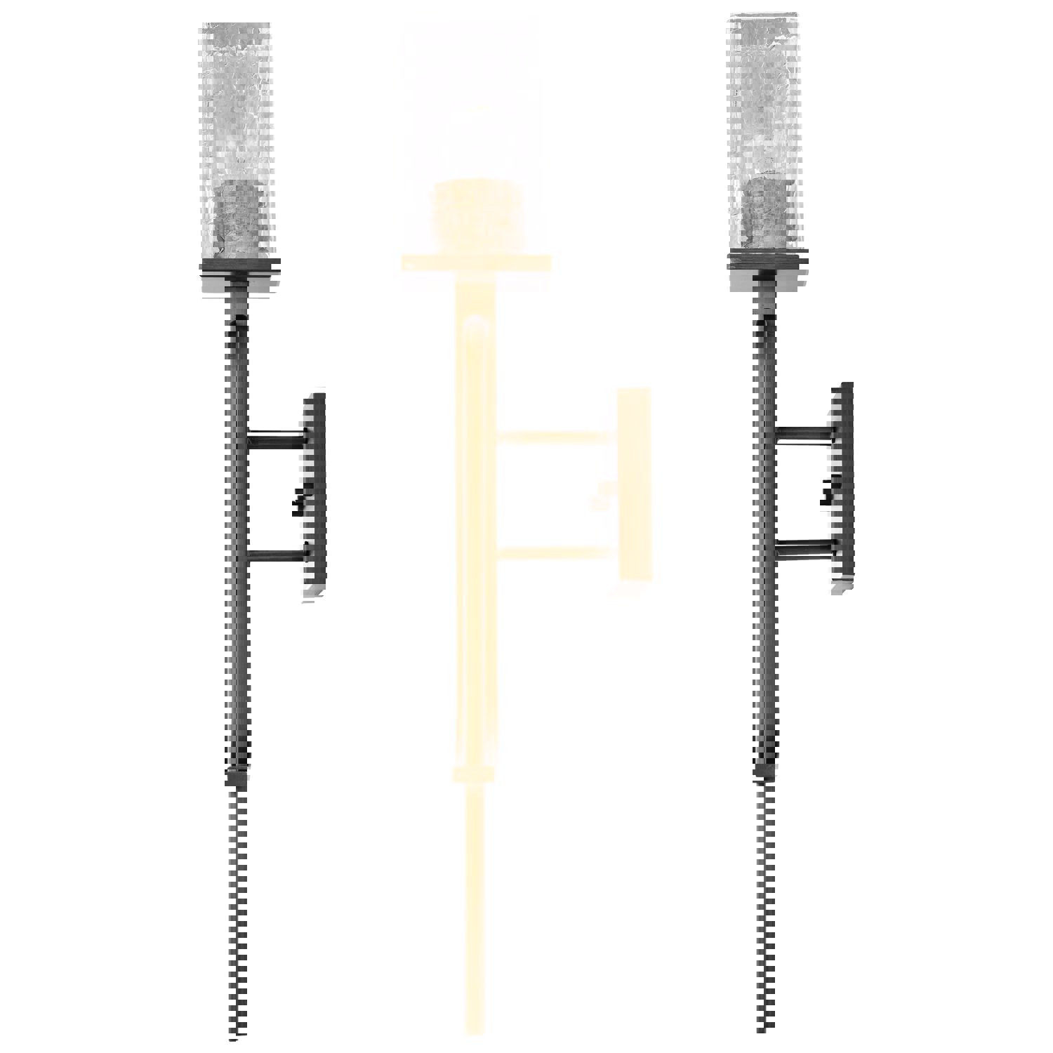 SATCO/NUVO Terrace 1 Light Wall Sconce in Natural Brass Finish with Crackel Glass