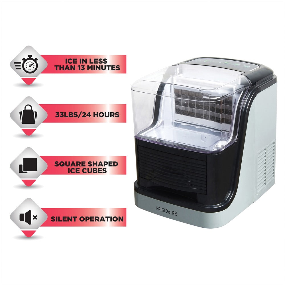 Frigidaire 33-Pound Clear Square-Ice Compact Ice Maker