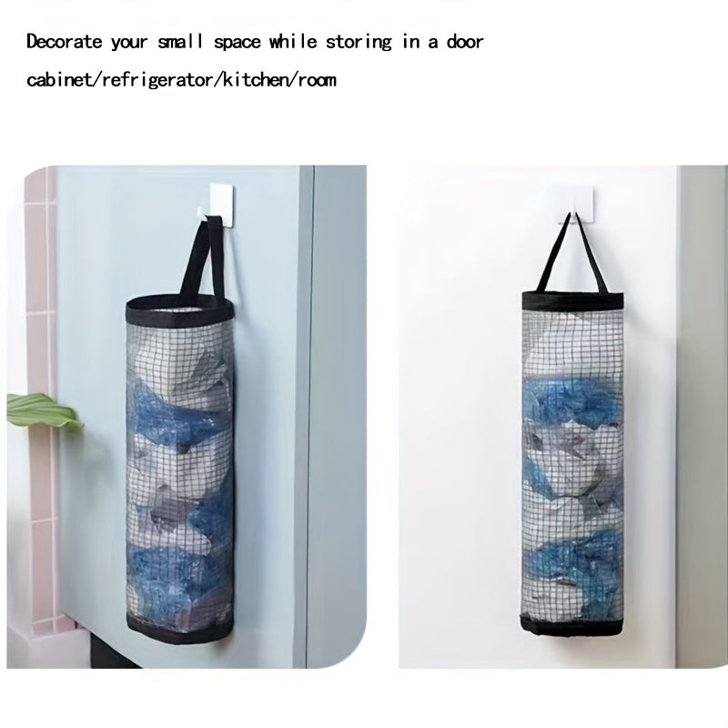 1pc Wall Hanging Trash Bag Organizer, Durable Washable Garbage Bag Holder for Plastic Bags