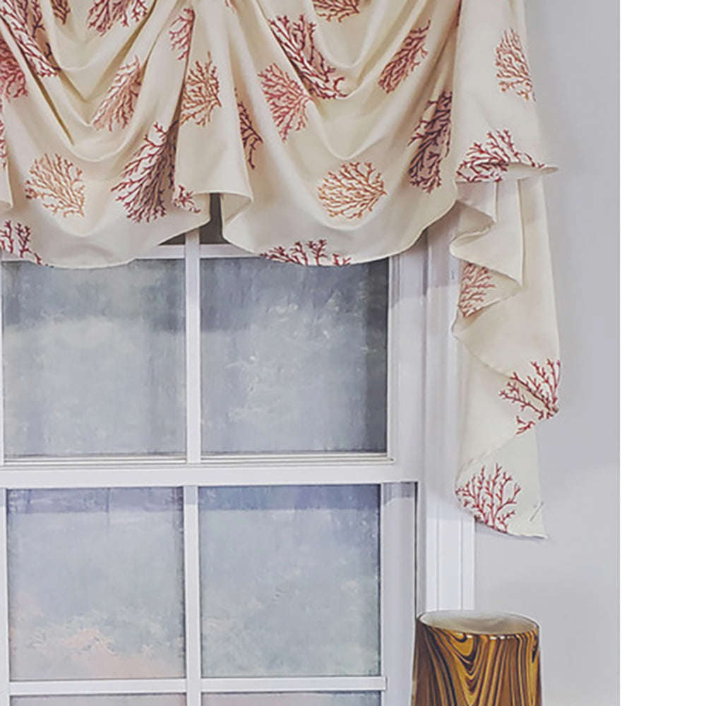 RLF Home Luxurious Modern Design Classic Deep-Sea Victory Swag 3-Scoop Window Valance 50 x 25