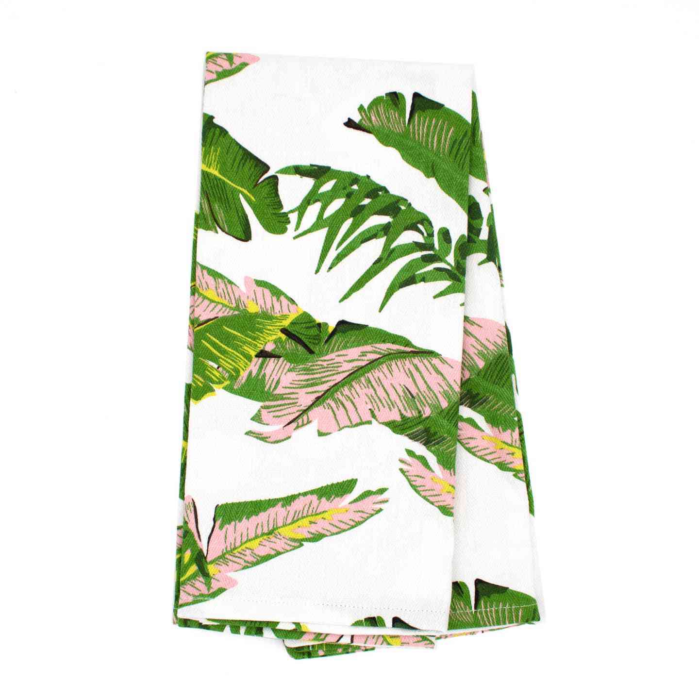 Natural Botanical Kitchen Towel Set - 100% Cotton, Machine Washable