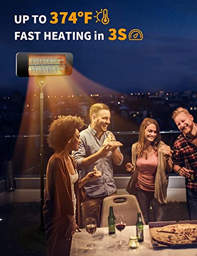 Electric Outdoor Heater - Infrared Patio Heater with Fast Heating & Safety Protection