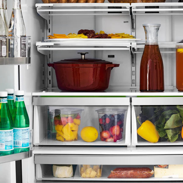ZLINE 36 Autograph Edition 22.5 cu. ft Freestanding French Door Refrigerator with Ice Maker in Fingerprint Resistant Black Stainless Steel