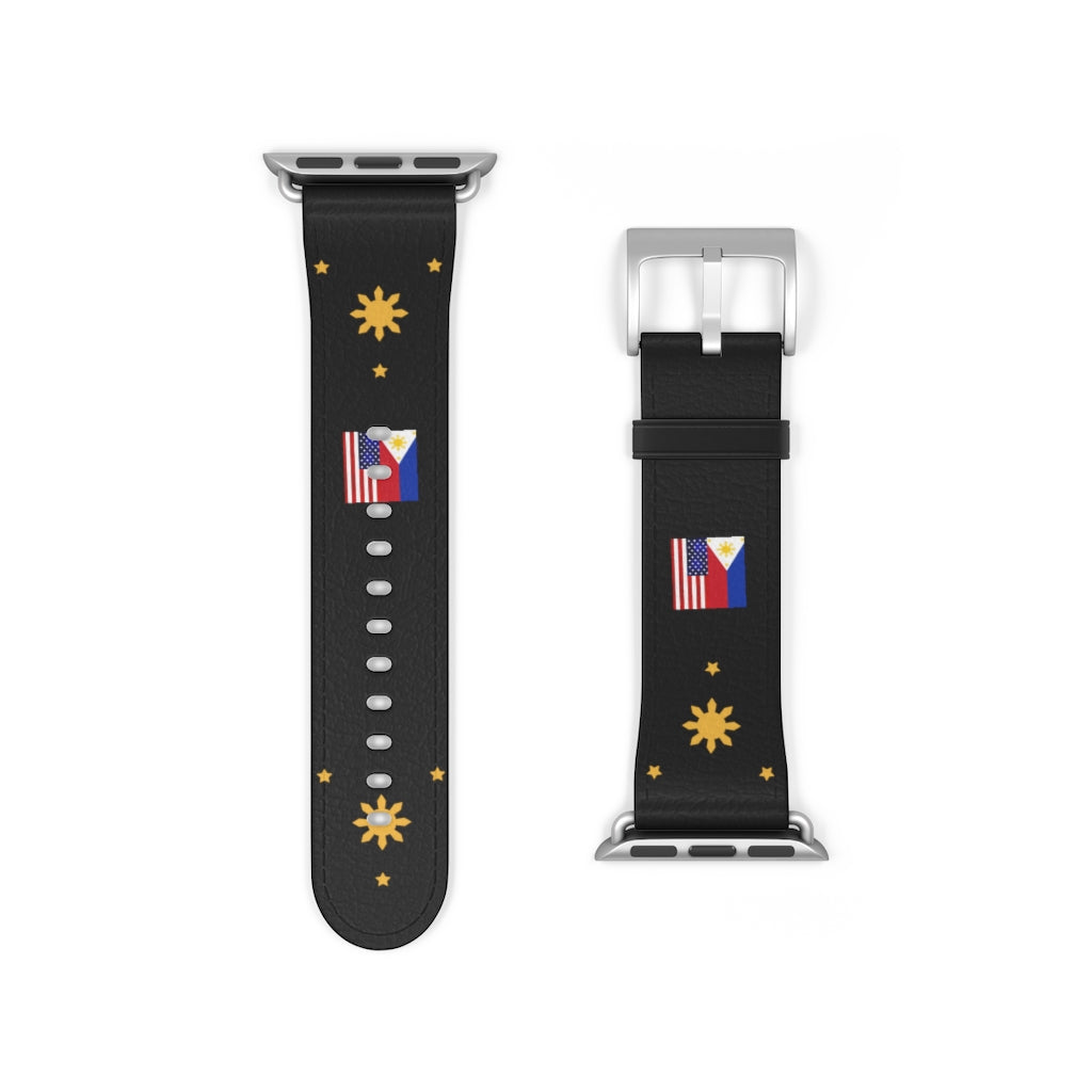 Philippine Sun and Star Apple Watch Band - Faux Leather Strap for Apple Watch