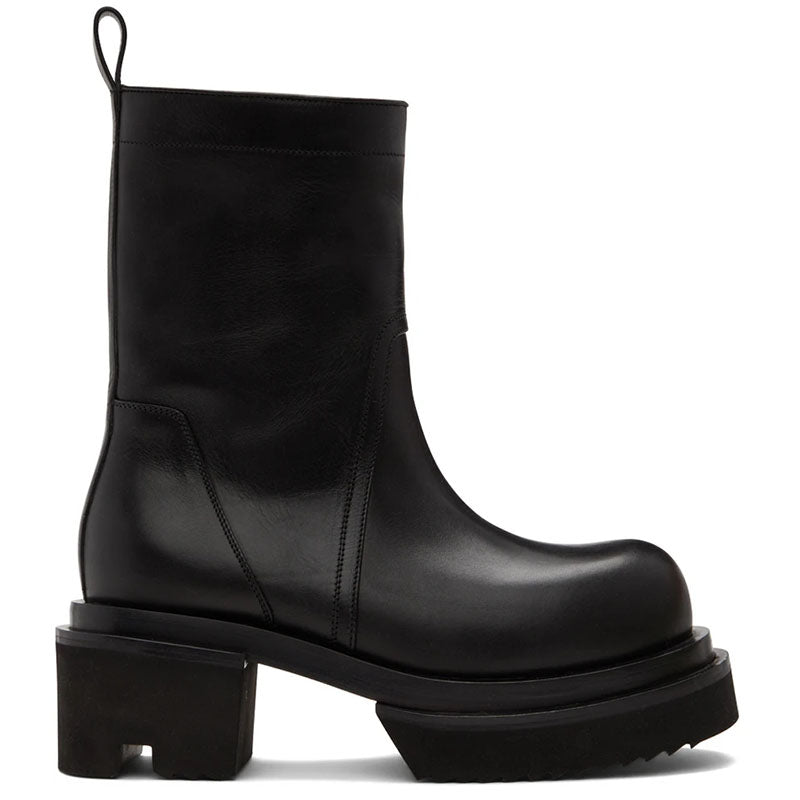 Men's Thick Sole Cowboy Boots with Round Toe and Lace-Up Design