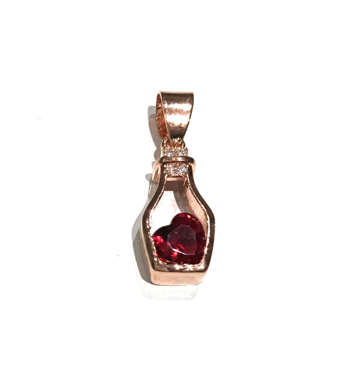 Heart in a Bottle Pendant CZ Micro Pave Jewelry Supplies for Jewelry Making