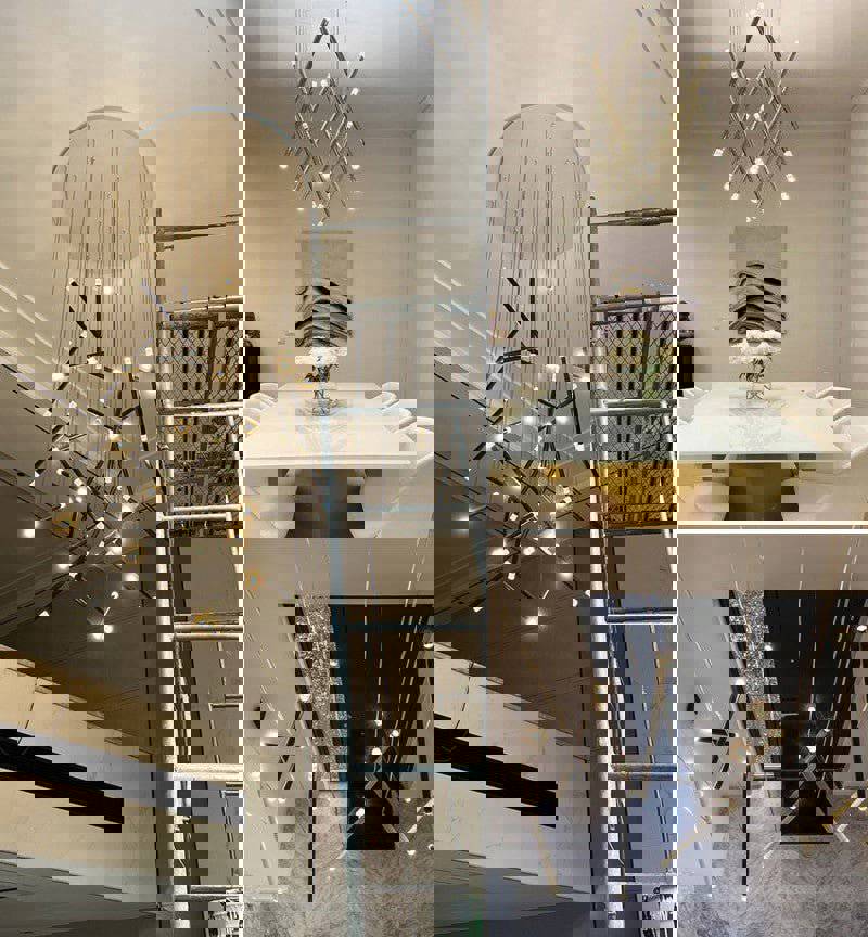 Gold/Chrome/Black Luxury Minimalist Chandelier - MIRODEMI COLLECTION