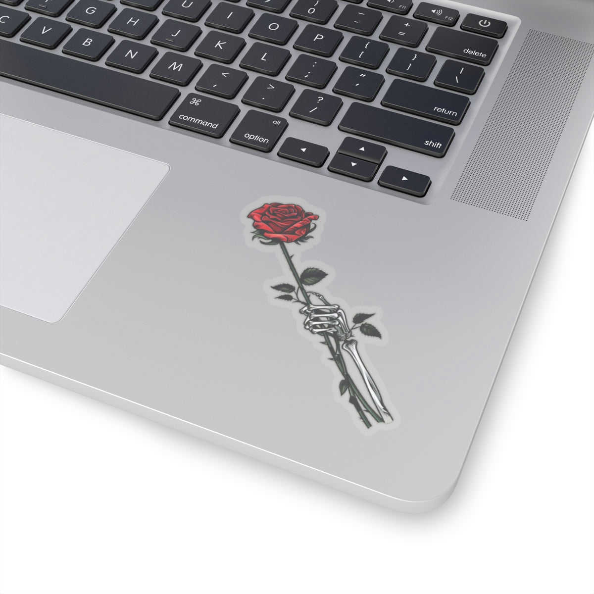 Skeleton Hand Red Rose Sticker - Skull Flower Tattoo Decal for Phone, Laptop, and More