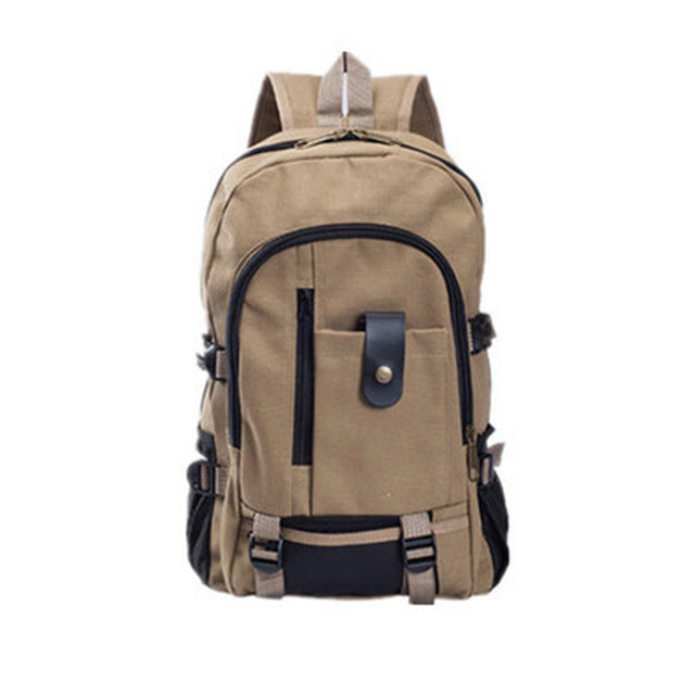 Large Capacity Canvas Gym Backpack for Outdoor Sports and Fitness