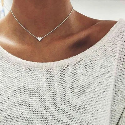 New Double Layer Bohemian Necklace for Women with Heart Pendant