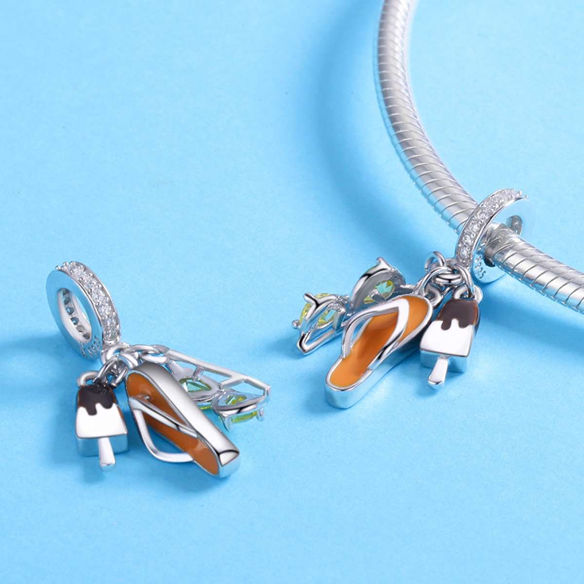 Sterling 925 Silver The Beach Wear Pendant for Pandora & European Charm Bracelets
