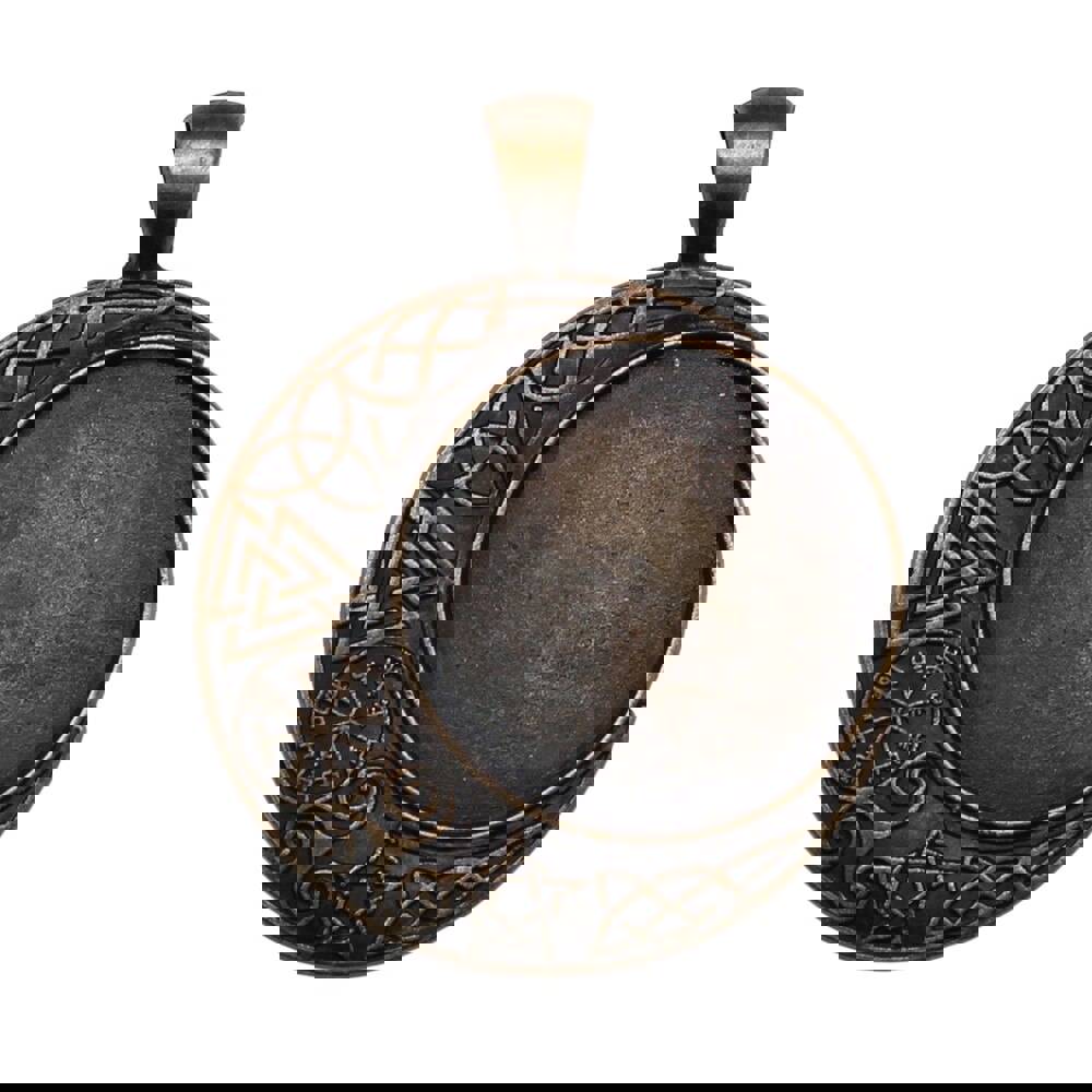 5pcs Viking Symbol Round Cameo Cabochon Pendant Base for DIY Jewelry Making