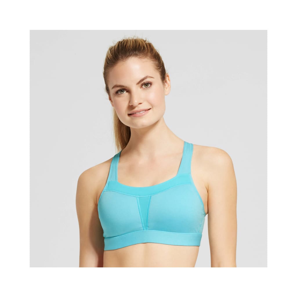 Champion C9 N9587 Duo Dry High Support Wire Free Racerback Sports Bra 36B Turquoise Waters