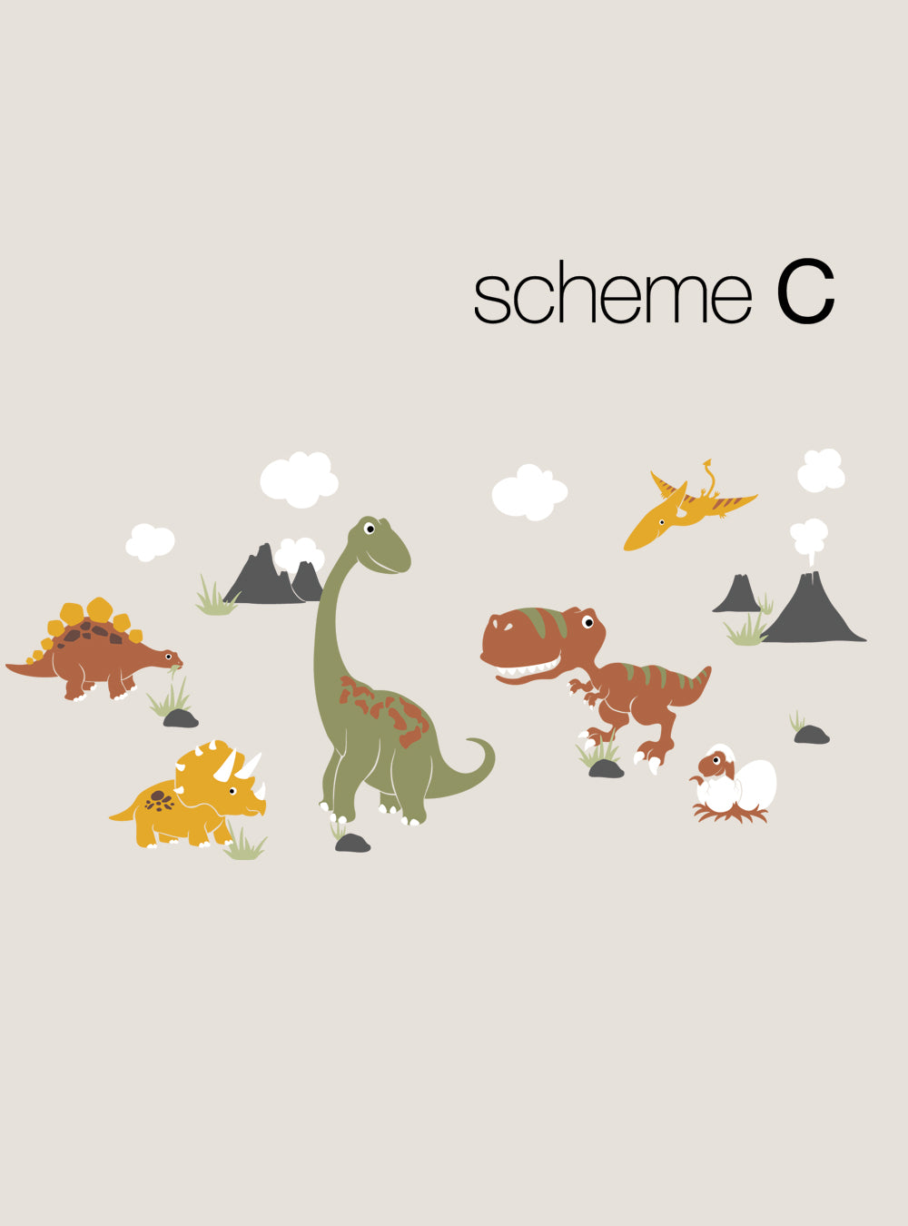Dinosaur Wall Decal Set for Kids Room