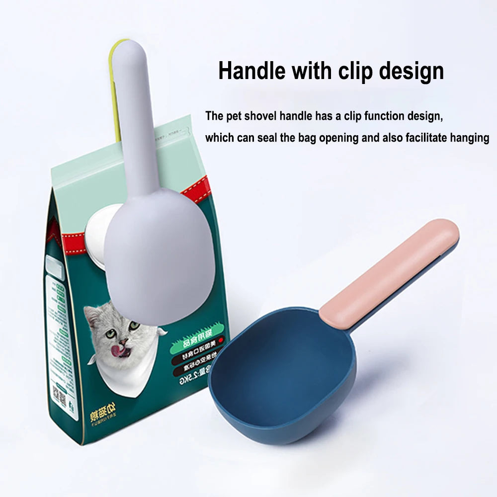 Multifunctional Pet Food Scoop with Sealing Clip - ABS Plastic, 50g Capacity