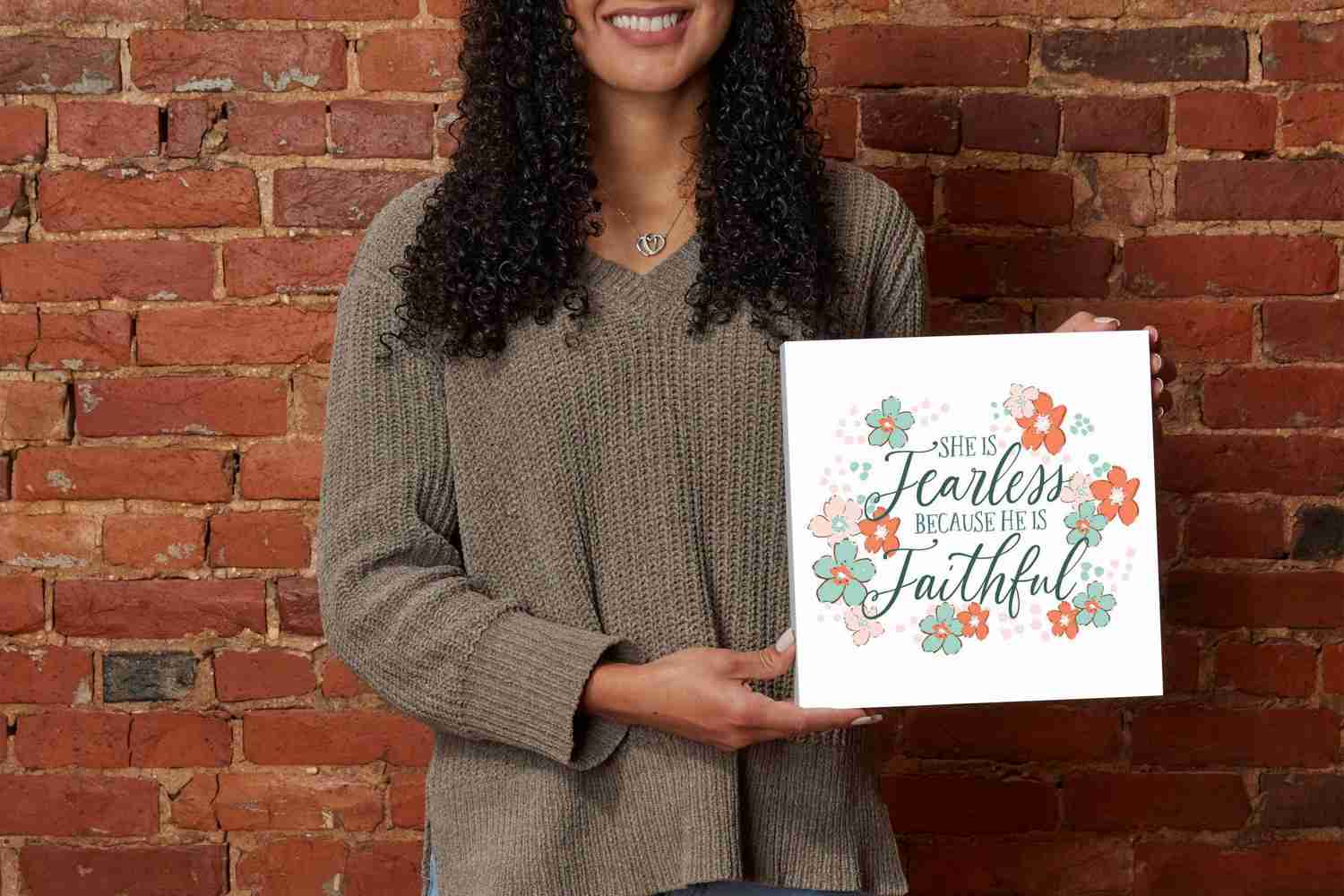 10x10 Inch Wood Block Wall Decor - Faith Based Dorm Decor & Girls Gift