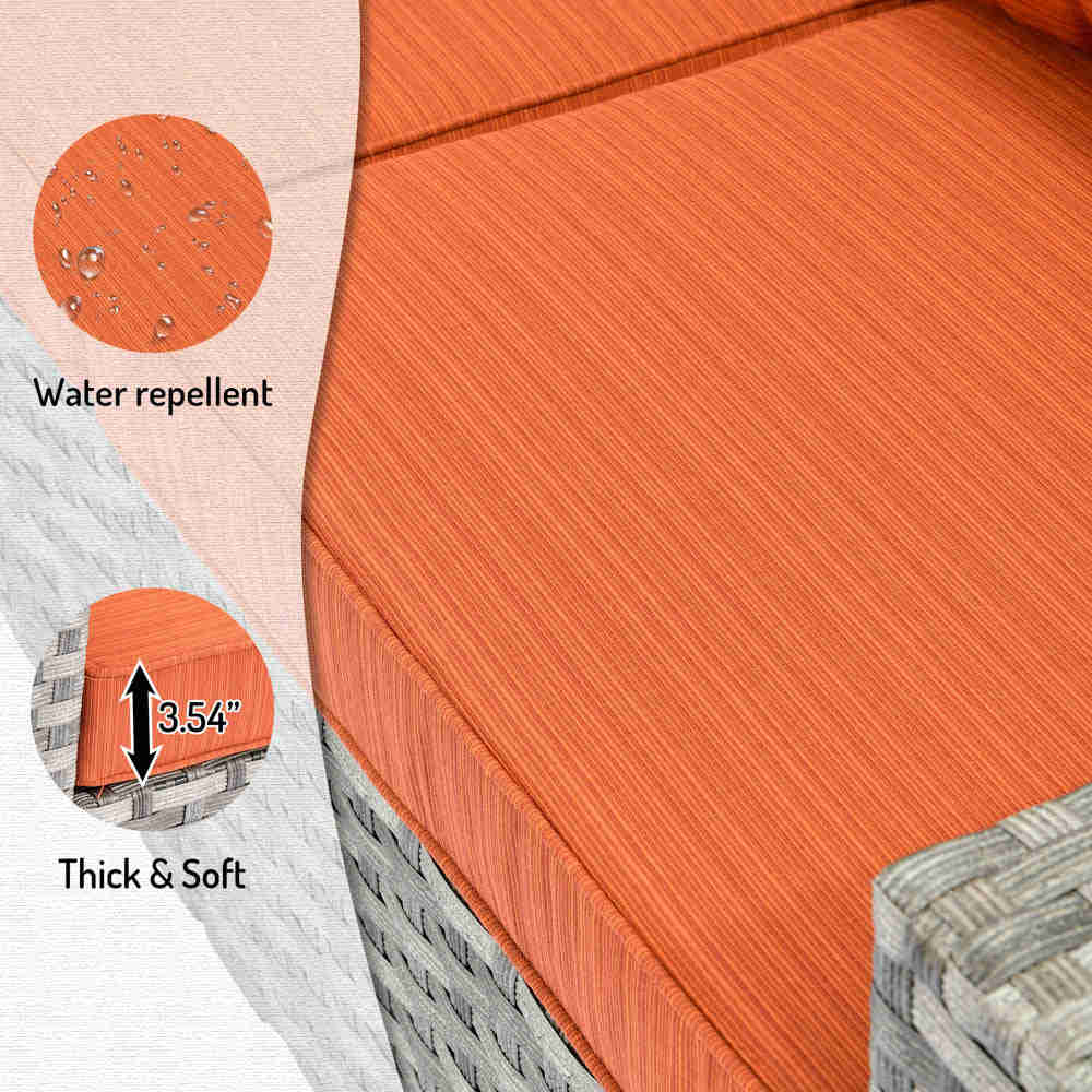 Ovios 13 Pieces Outdoor Furniture Set with Broad Handrails and Fire Pit Table