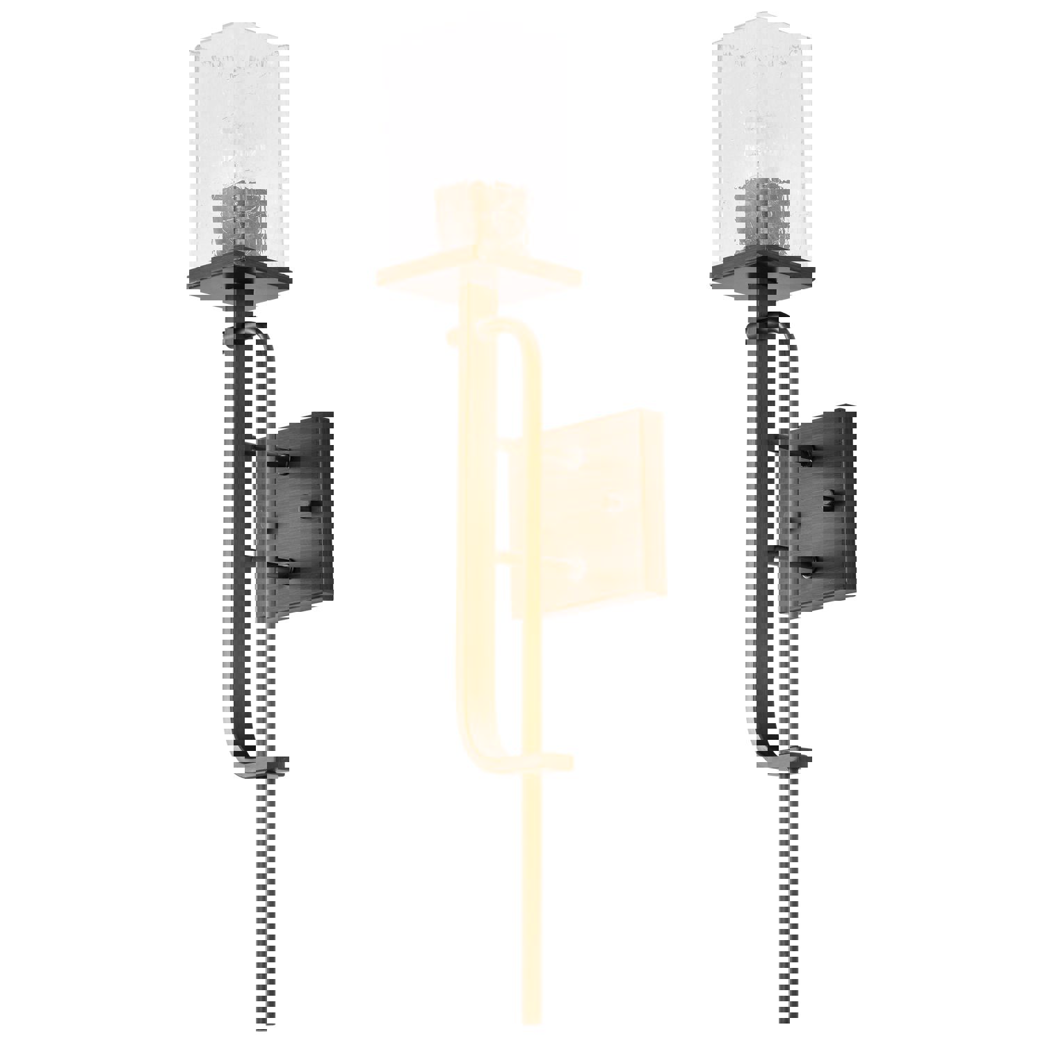 SATCO/NUVO Terrace 1 Light Wall Sconce in Natural Brass Finish with Crackel Glass