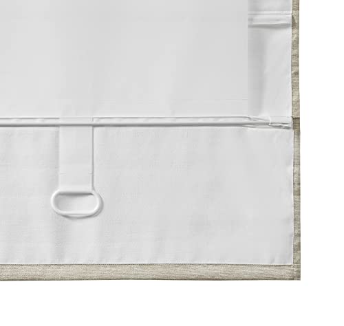 Madison Park Como Ivory Cordless Roman Shade - Room Darkening, Energy Efficient Window Treatment