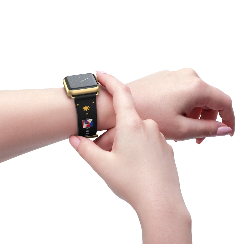 Philippine Sun and Star Apple Watch Band - Faux Leather Strap for Apple Watch