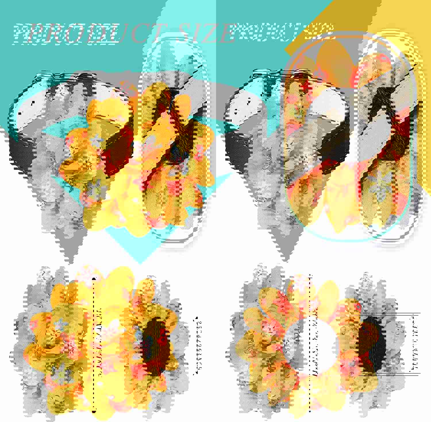 30 Pcs Dog Collar Flowers - Multi-Color Sunflower Bow Ties for Small Medium Large Dogs & Cats