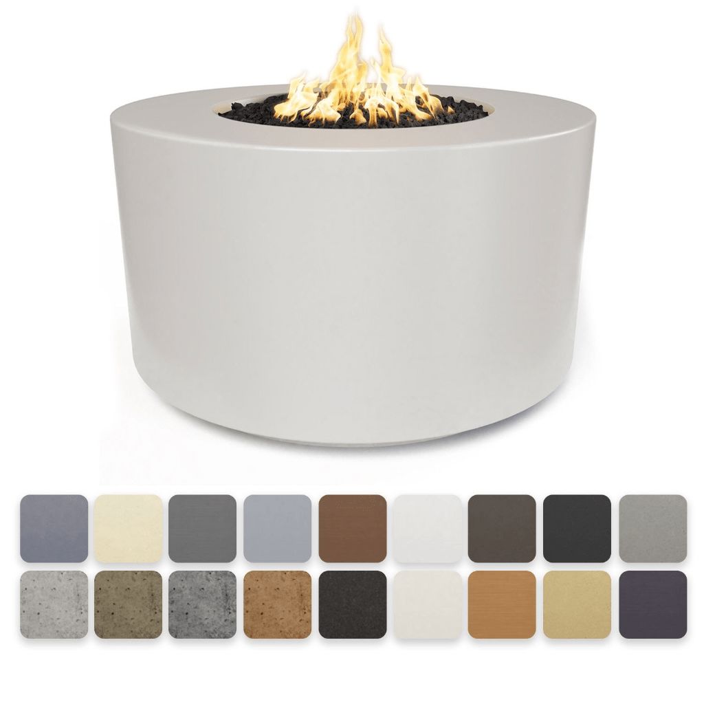 The Outdoor Plus - Chat Height Florence GFRC Concrete Round Natural Gas Fire Pit 42