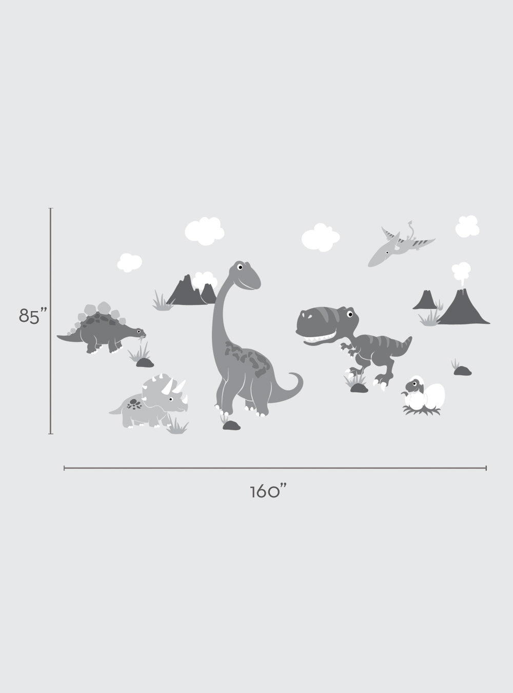 Dinosaur Wall Decal Set for Kids Room