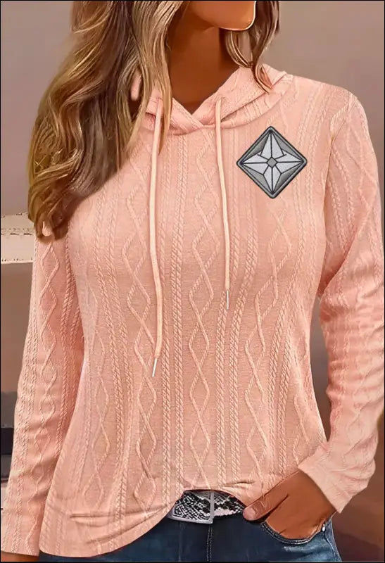 Women Solid Color Long Sleeve Hooded Pullover Sweater Hoodie e27 | Emf Hoodie