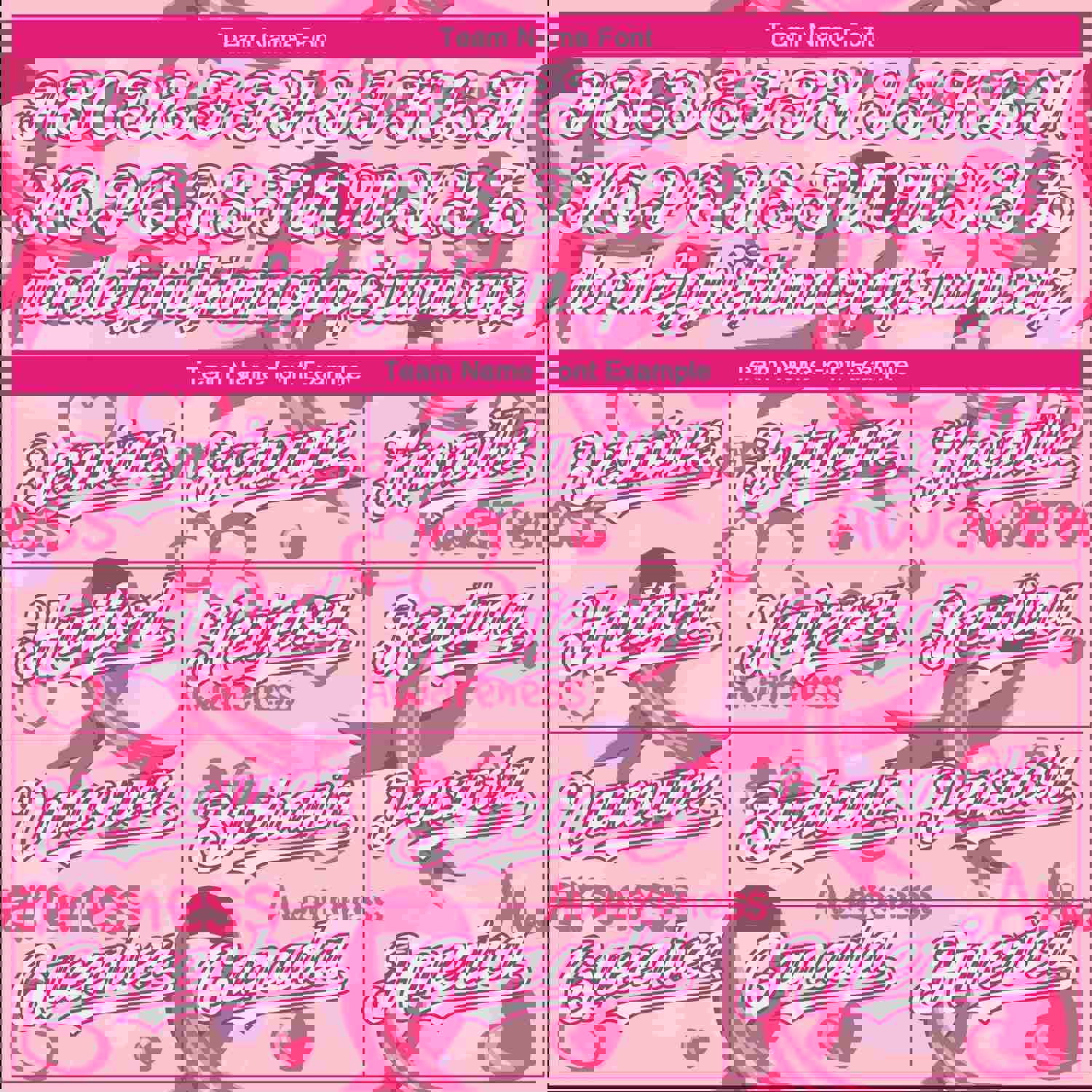 Custom Pink White-Hot Pink 3D Pink Ribbon Breast Cancer Awareness Baseball Jersey for Women