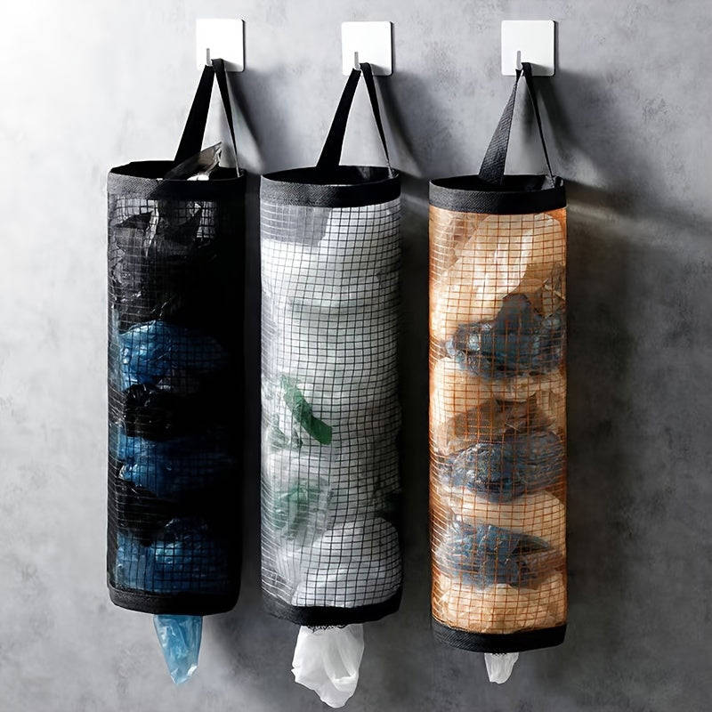1pc Wall Hanging Trash Bag Organizer, Durable Washable Garbage Bag Holder for Plastic Bags