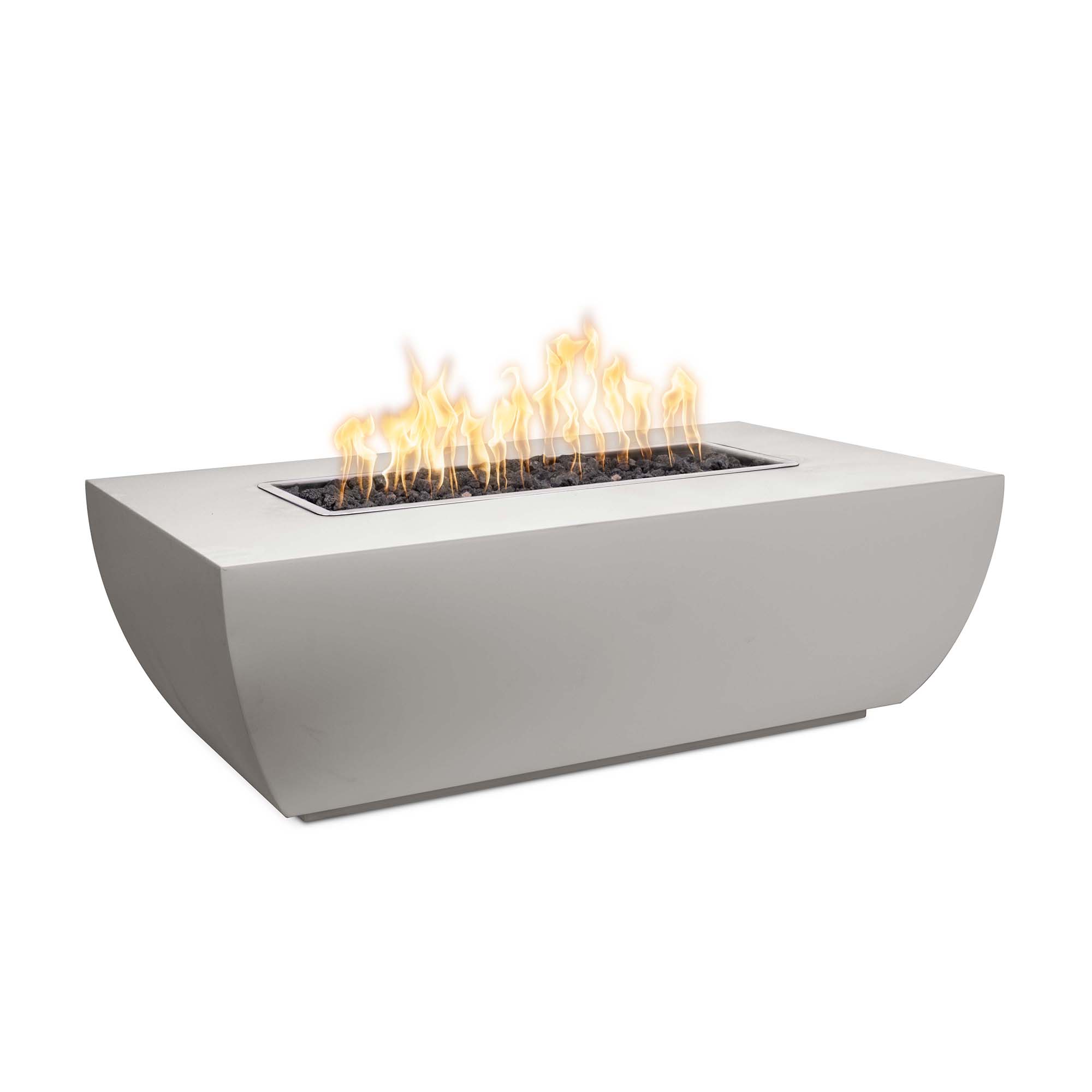 Outdoor Plus Linear Avalon 84 Corten Steel Liquid Propane Fire Pit with 110V Electronic Ignition