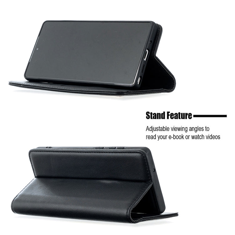 For Samsung Galaxy Note20 2 in 1 Detachable Magnetic Horizontal Flip Genuine Leather Case with Holder & Card Slots & Wallet (Black)